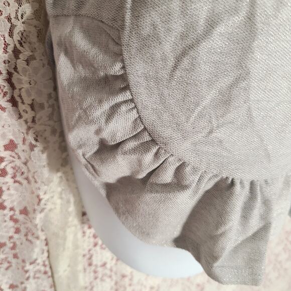 Nwt Como blu silver metallic ruffle knit thin sweater Size medium - Picture 7 of 9